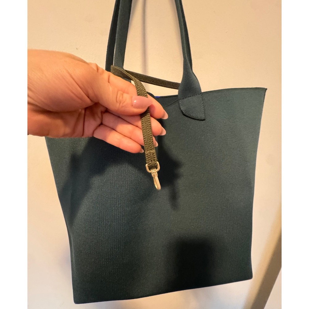Rothy's Essential Tote Juniper Green Knit Sustainable Shoulder Bag - Picture 6 of 7